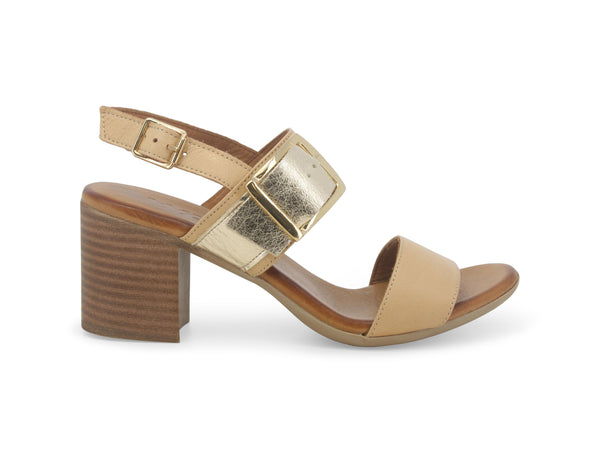 Melluso Donna Sandali Comodi Tacco Alto Tomaia Pelle Beige K55164W-240031